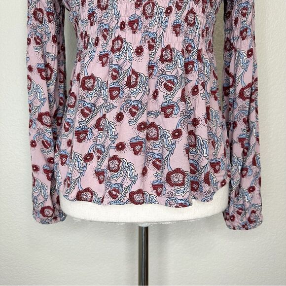 Calligraphie Boho Floral Smoked Romantic Long Sleeves Top - Picture 3 of 11